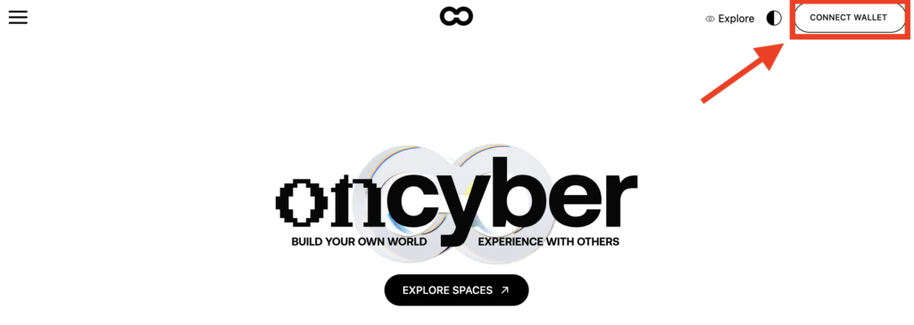 oncyberで「CONNECT WALLET」をクリックする画面