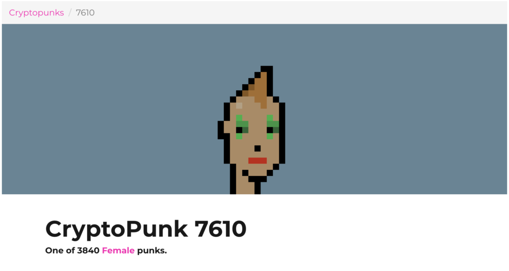 Visaが購入したCryptoPunk7610