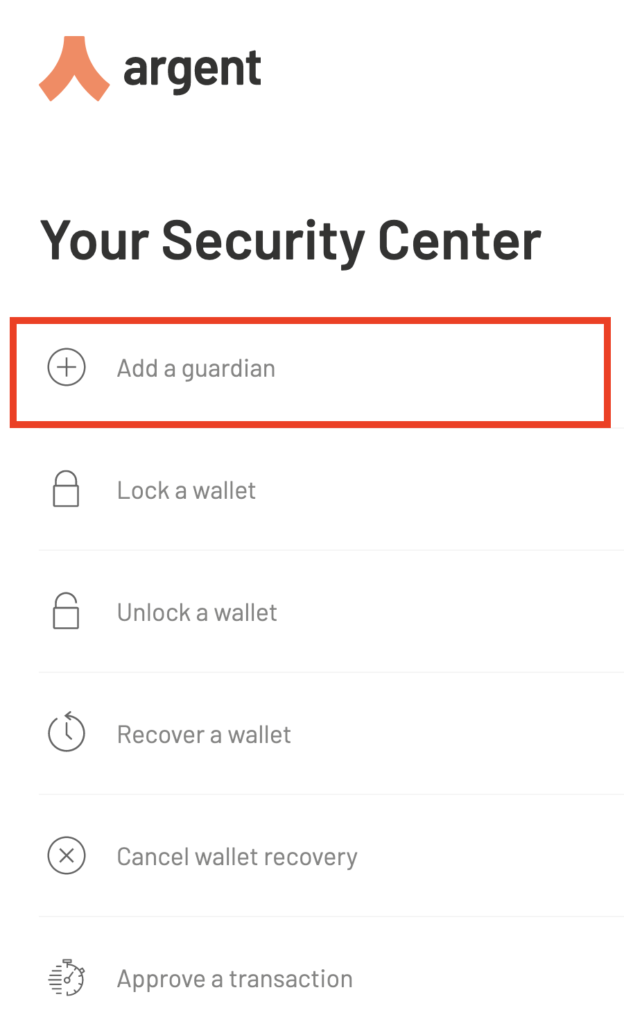 Your Security Centerでガーディアンを追加する画面